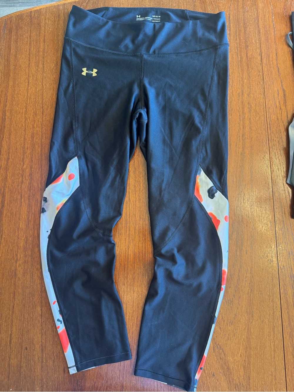 Under Armour Black Leggings with Multicolor Abstract Side Panels